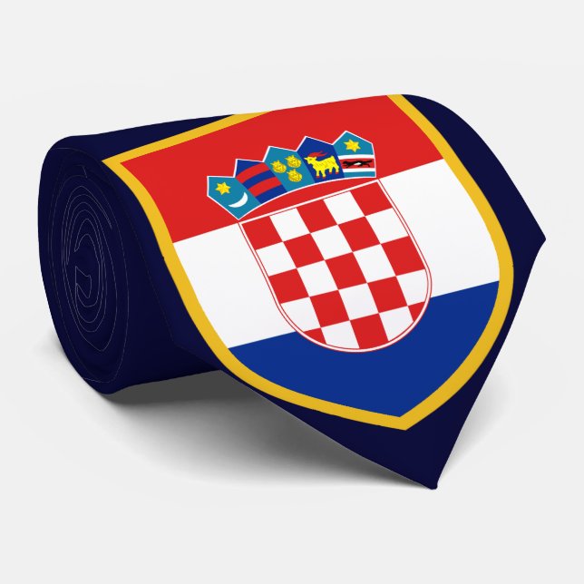 Personalized Croatia Flag Tie (Rolled)
