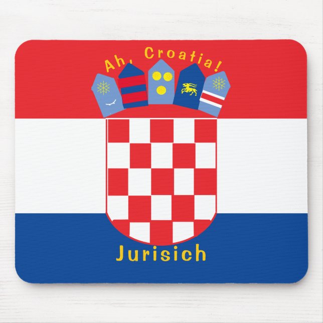 Personalized Croatian Flag Mouse Pad (Front)