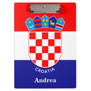 Personalized Croatian Flag With Name Clipboard