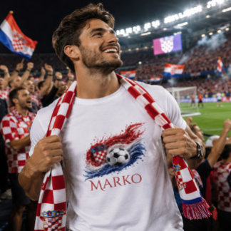 Personalized Croatian Soccer Fan Shirt with Name