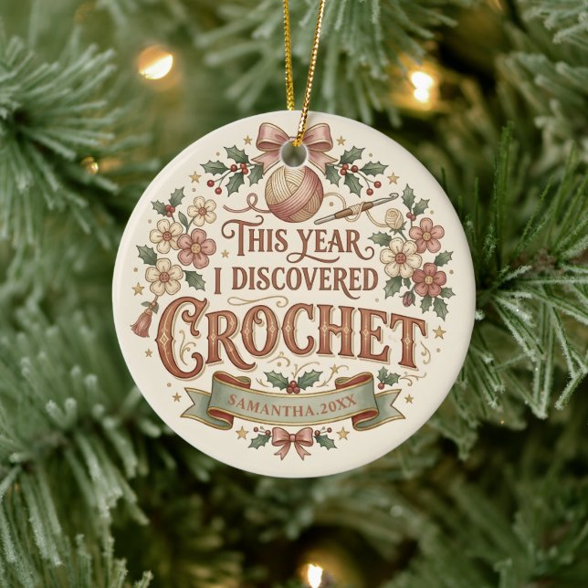 Personalized Crochet Christmas Ornament (Tree)
