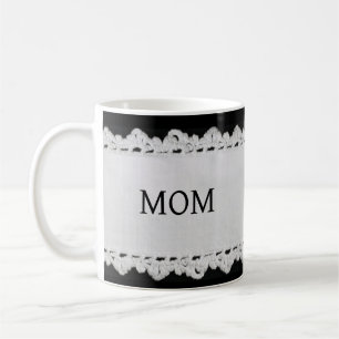 Personalized Crochet Lace Edged Fabric Mug