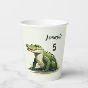 Personalized Crocodile – Add Your Name & Age Paper Cups