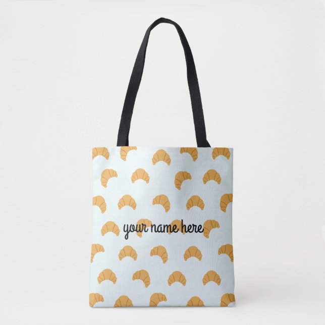 Personalized Croissant Tote Bag (Front)