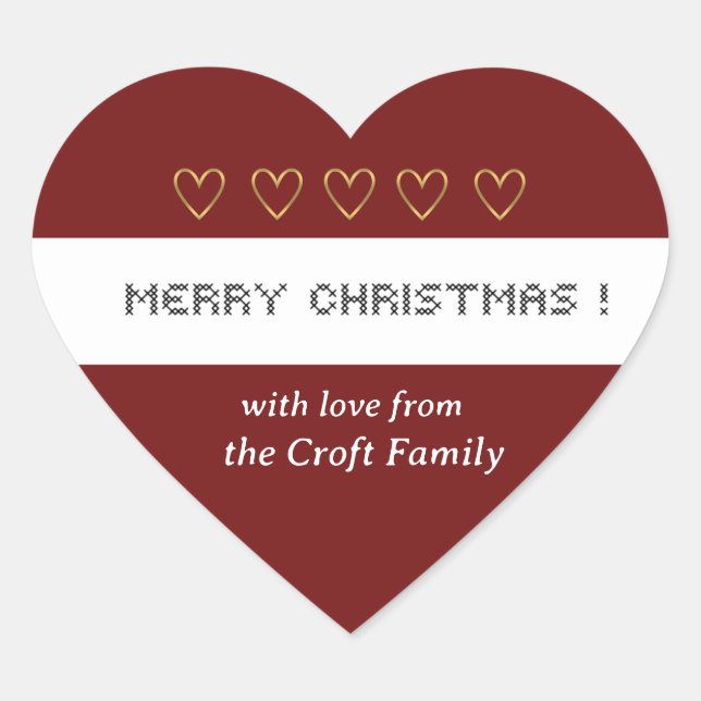 Personalized Cross Stitch Christmas Gift Label  (Front)