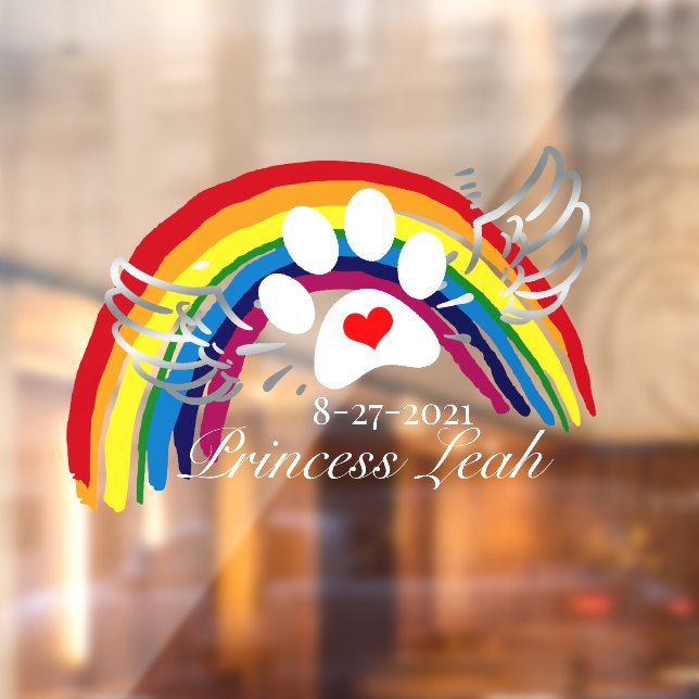 Personalized Crossing Rainbow Bridge Dogs Window Cling (Sheet 2)