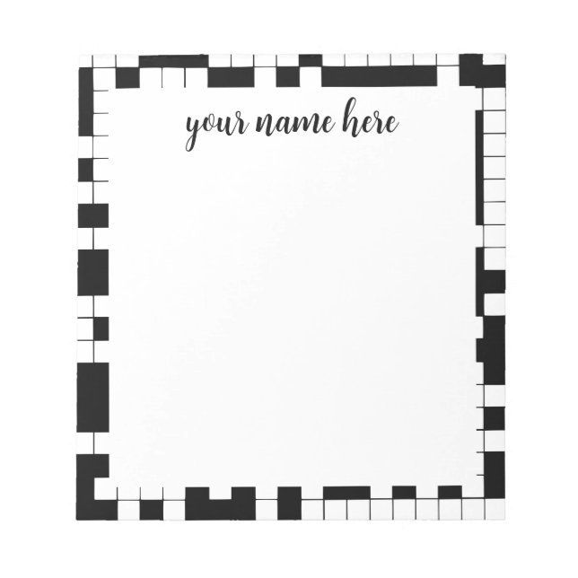 Personalized Crossword Notepad (Front)