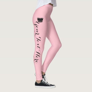 Personalized Crown Blush Pink Leggings