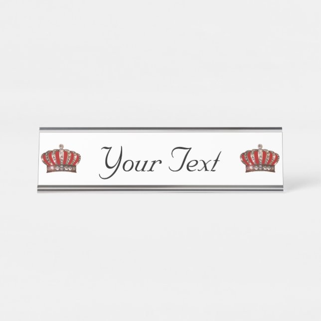 Personalized “Crown” Desk Name Plate (Front)