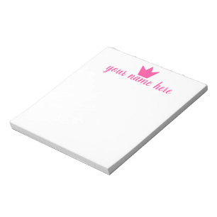 Personalized Crown Girls Notepad