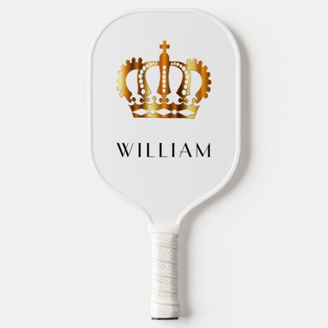 Personalized Crown White Pickleball Paddle (Front)