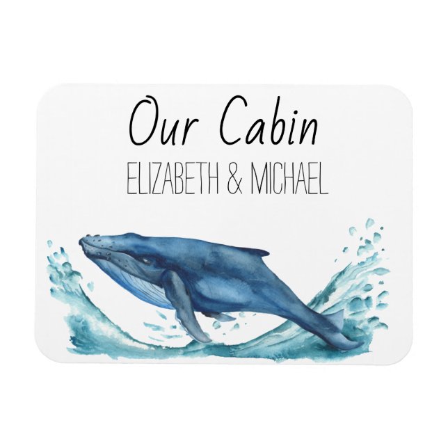 Personalized Cruise Door Sea Blue  Whale Magnet (Horizontal)