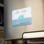 Personalized Cruise Door Sea Narwhale Unicorn Magnet<br><div class="desc">This design was created though digital art. It may be personalized in the area provide or customizing by choosing the click to customize further option and changing the name, initials or words. You may also change the text colour and style or delete the text for an image only design. Contact...</div>