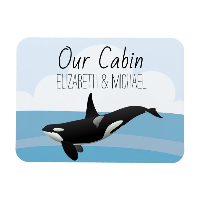 Personalized Cruise Door Sea Orca Killer Whale Mag Magnet (Horizontal)