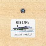 Personalized Cruise Door Ship Our Cabin Magnet<br><div class="desc">This design was created though digital art. It may be personalized in the area provide or customizing by choosing the click to customize further option and changing the name, initials or words. You may also change the text colour and style or delete the text for an image only design. Contact...</div>