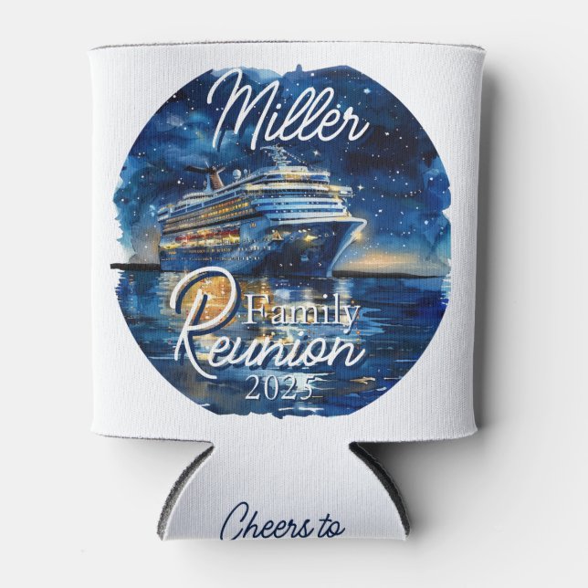 Personalized Cruise Ship Family Reunion  Can Cooler (Front)