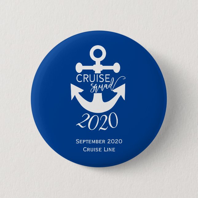 Personalized Cruise Squad Group Family Trip 2 Inch Round Button (Front)