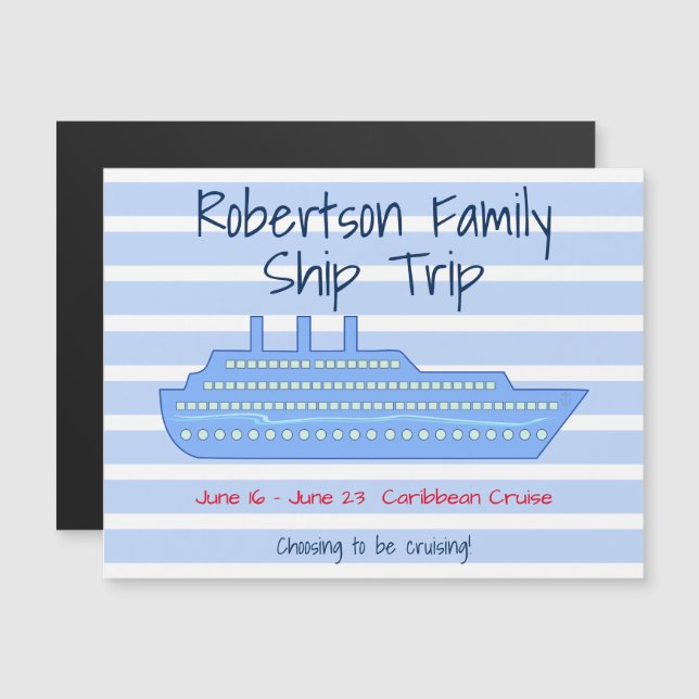 Personalized Cruise Theme Stateroom Magnet (Front/Back)