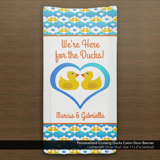 Personalized Cruising Ducks Cabin Door Banner (Cruising Ducks Cabin Door Banner–Customized with Your Names.)