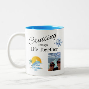Personalized Cruising Through Life Together Couple Two-Tone Coffee Mug