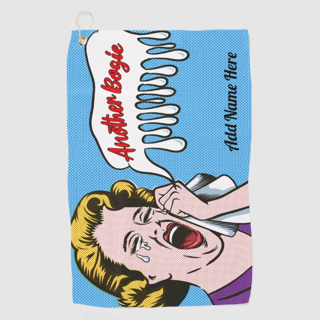 Personalized Crying Golfer Golf Towel (Front)