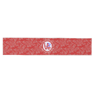 Personalized Cuban Red LOVE Flag  Medium Table Runner