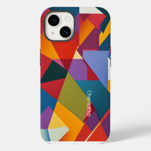 Personalized Cubism Design Pattern Text Template iPhone 14 Case