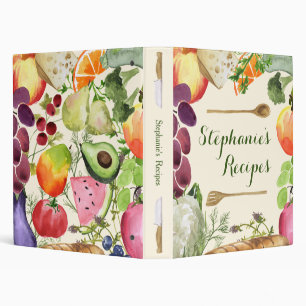 Personalized Culinary Fruits and Veggies Recipe Binder