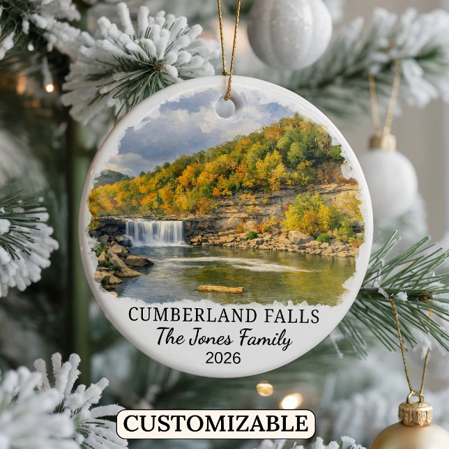 Personalized Cumberland Falls State Park, Kentucky Ceramic Ornament (Creator Uploaded)