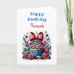 Personalized Cupcake and Colouring Page Birthday Card