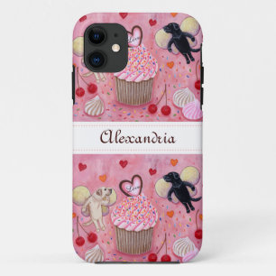 Personalized Cupcake and Labrador Fairies iPhone 11 Case