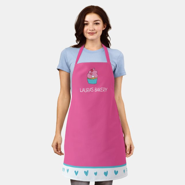 Personalized Cupcake Apron for Women (Worn)