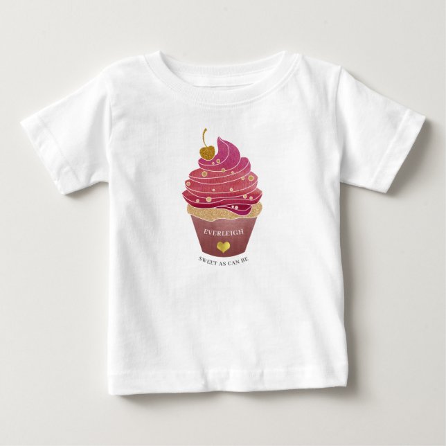 Personalized Cupcake Baby T-Shirt (Front)