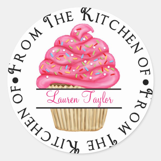 Personalized Cupcake Baking  Kitchen Stickers (Front)