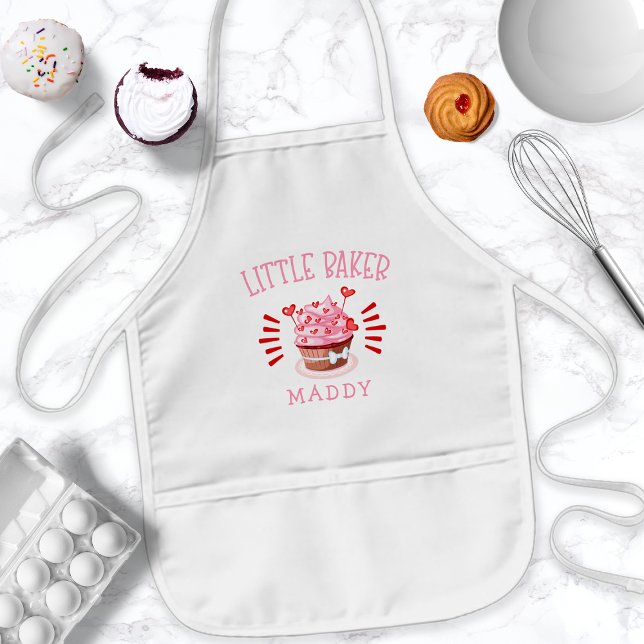 Personalized Cupcake Baking Little Baker Kids Apron (Creator Uploaded)