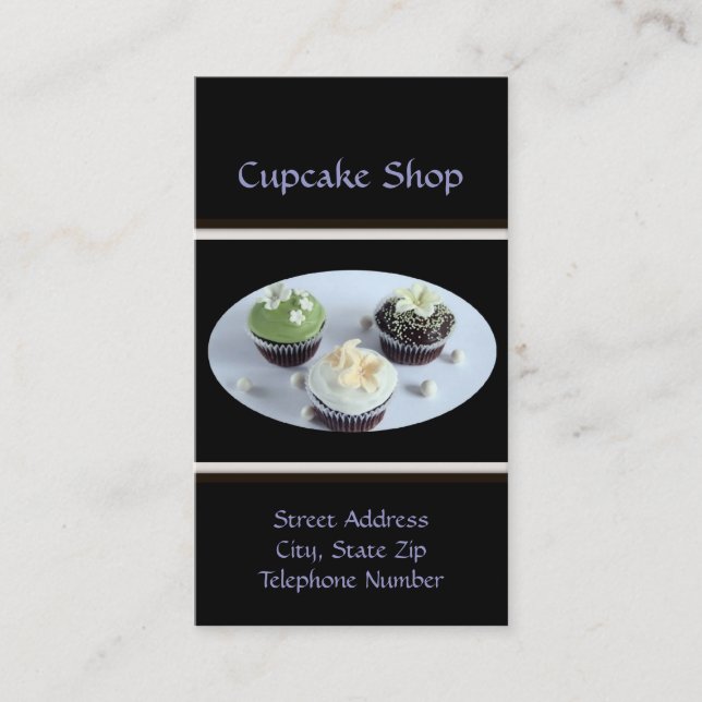 Personalized Cupcake Business Cards (Front)