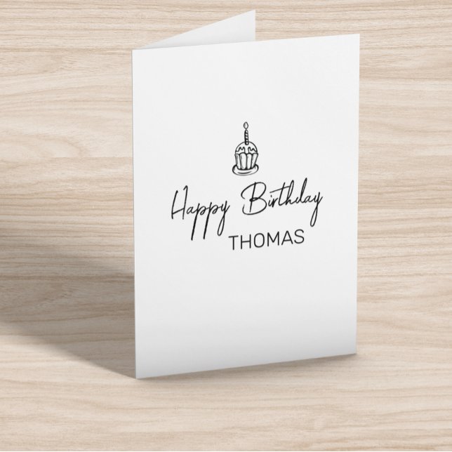 Personalized Cupcake Happy Birthday Minimalistic  Card (Creator Uploaded)