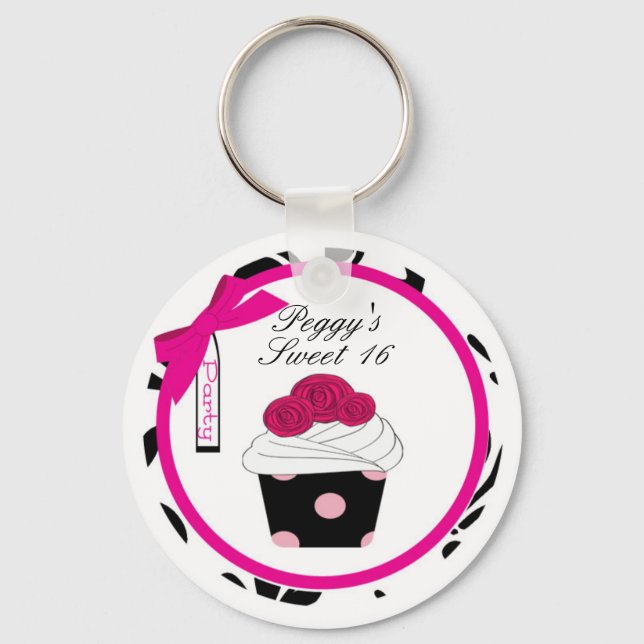 Personalized Cupcake Keychain Favour (Front)
