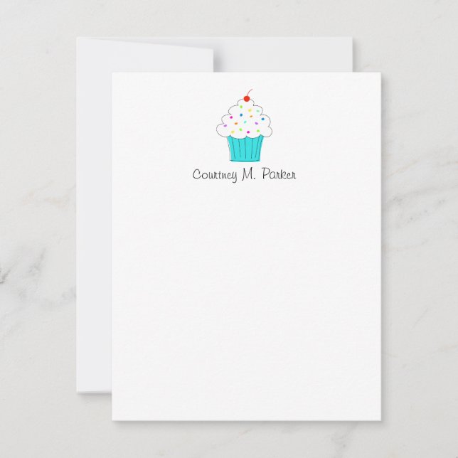 Personalized Cupcake Notecards (Front)
