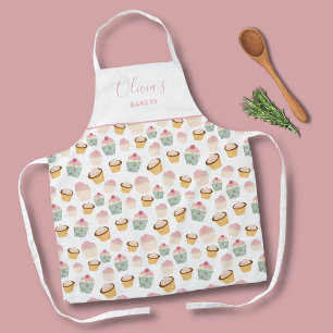Personalized cupcake Pattern Kitchen Bakery Apron