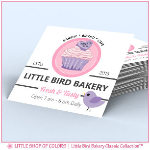 Personalized Cupcake Square Bakery Business Card
