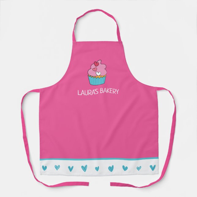 Personalized Cupcake Women's Apron (Front)
