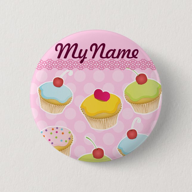 Personalized Cupcakes 2 Inch Round Button (Front)