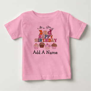 Personalized Cupcakes 2nd Birthday Tshirt