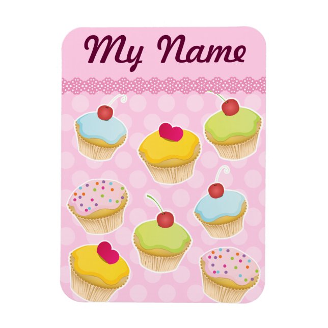 Personalized Cupcakes Magnet (Vertical)