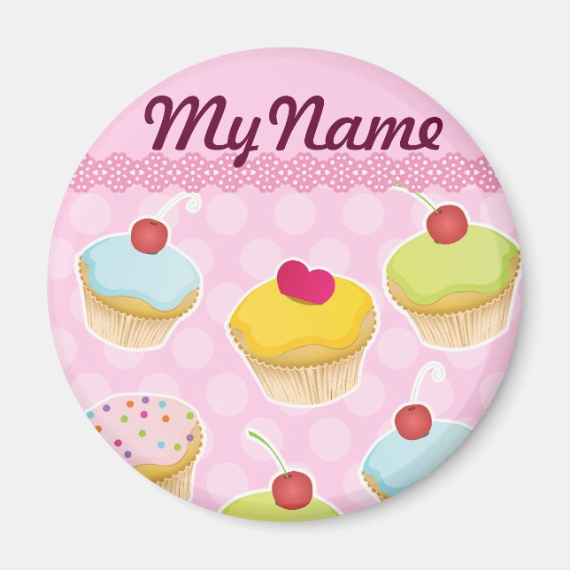 Personalized Cupcakes Magnet (Front)