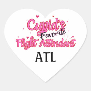 Personalized Cupid-Themed Flight Attendant Sticker