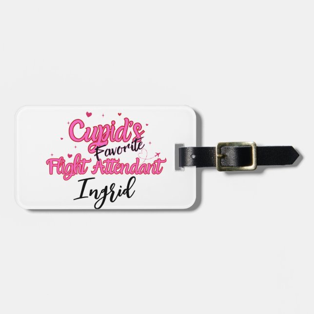 Personalized Cupid-Themed Luggage Tag (Front Horizontal)