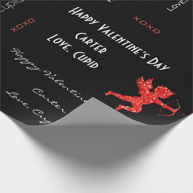 Personalized Cupid Valentine's Wrapping Paper (Corner)