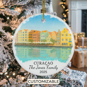 Personalized Curacao Ornament, Curacao Ceramic Ornament